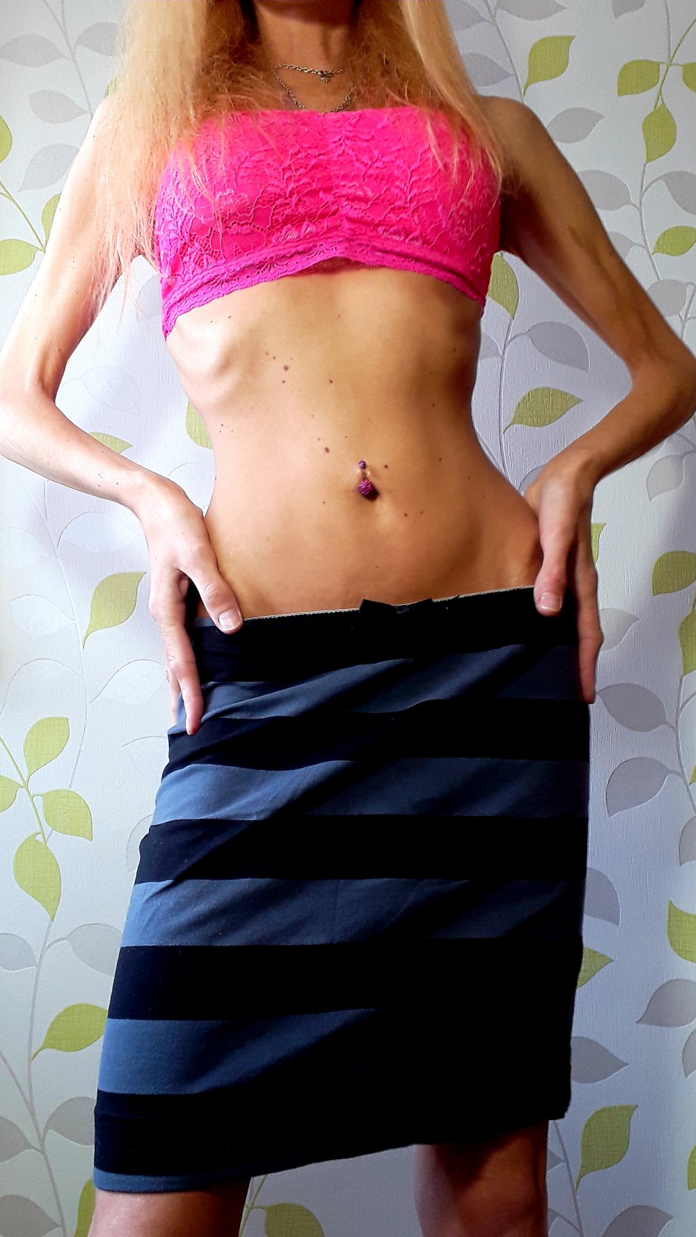 Figurbetonter Sommer H&M Basic Blockstreifen Stretch Rock Gr S 36 Stripes Skirt Urlaub Beach 