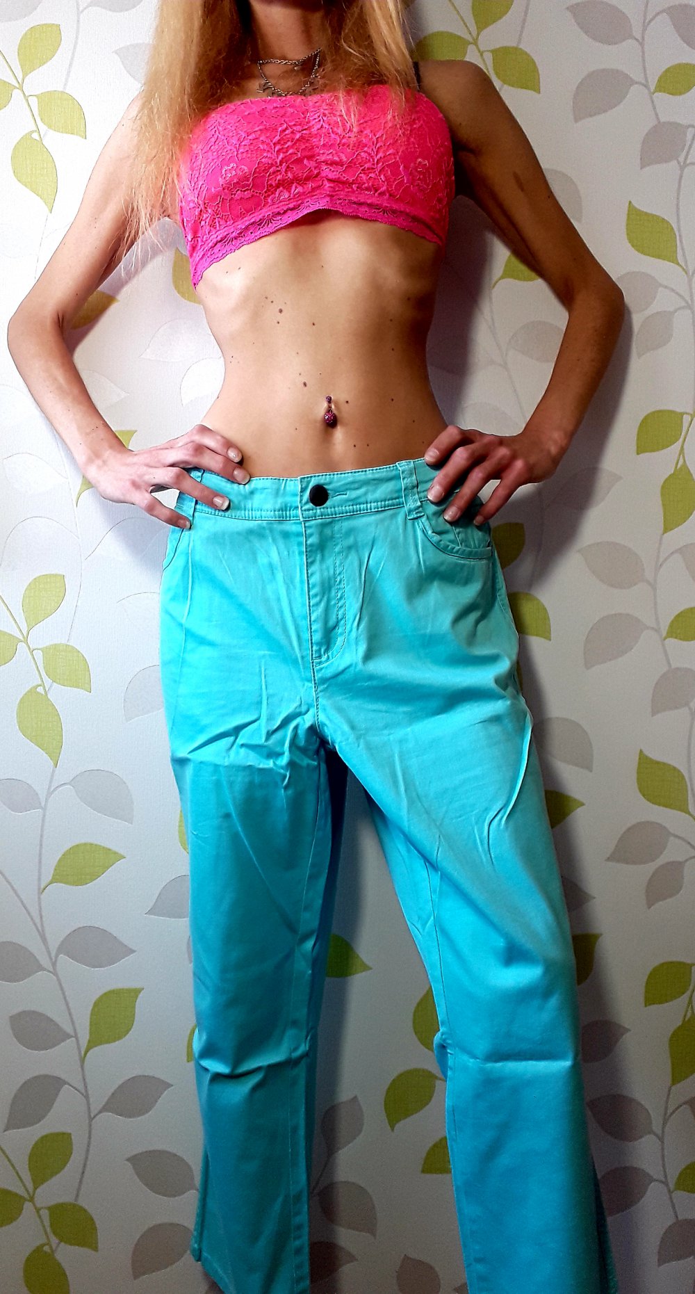 Traumhafte Cecil Frühlings Sommer Capri Hose W33 Mint Coloured Pants