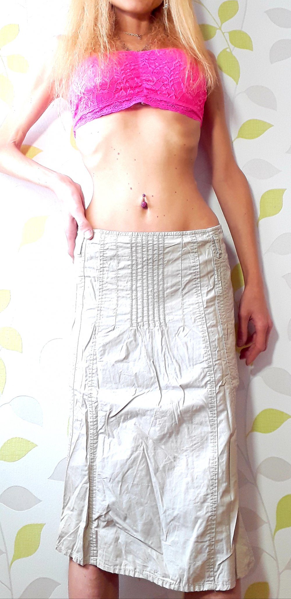 Süßer s.Oliver Rüschen Sommer Rock Gr 38 Beige Frühling Sommer Urlaub Skirt