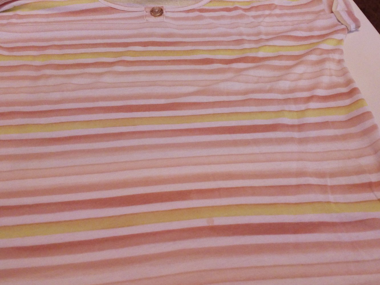 Lässiges edc by Esprit Streifen Shirt mit Deko Knopf Gr 38 M Medium gekrempelte Ärmel Hippie