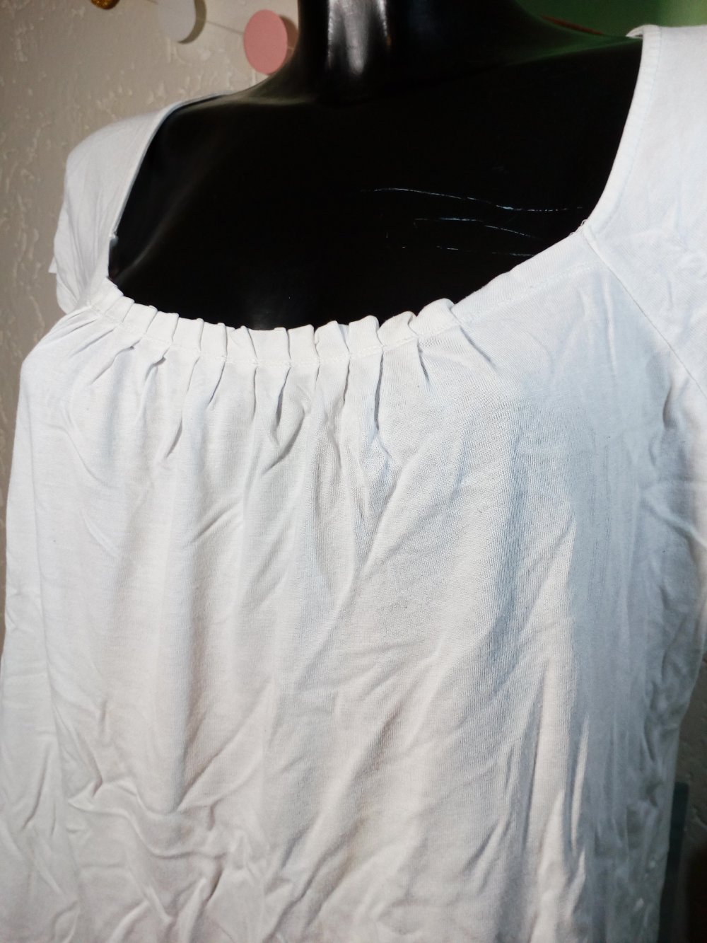 Gerafftes Esprit Collection Sommer Kurzarm Shirt Gr M 38 Medium Weiß Blogger Hippie White