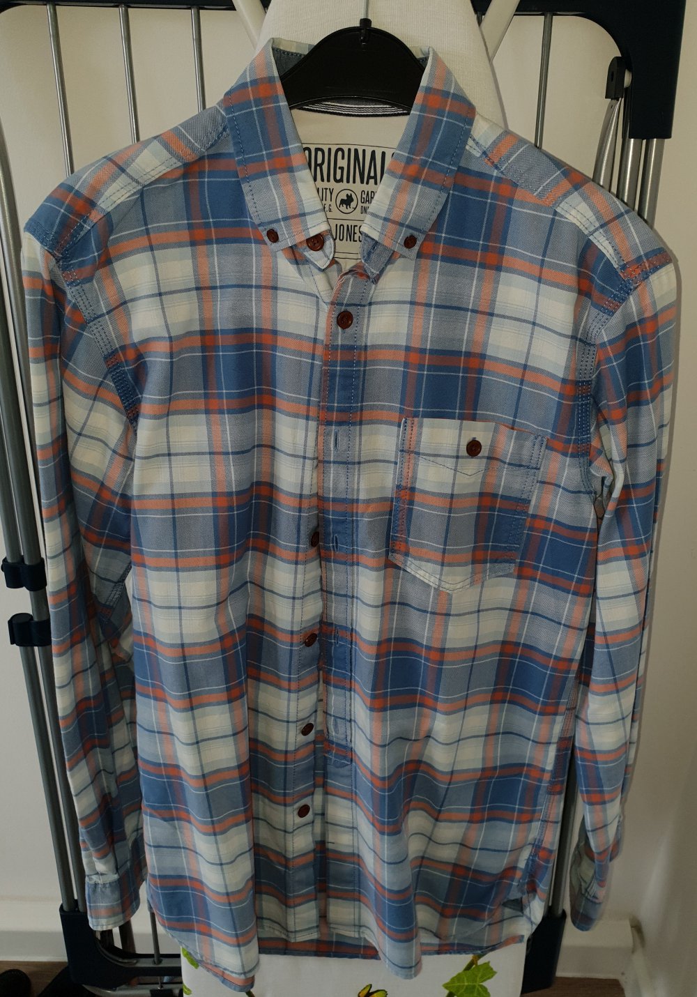 Herren Hemd Jack & Jones Gr. S, Originals, blau-weiß-rot kariert, wie neu