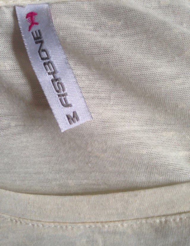 T-Shirt von Fishbone in Creme mit USA-Flagge Größe 38