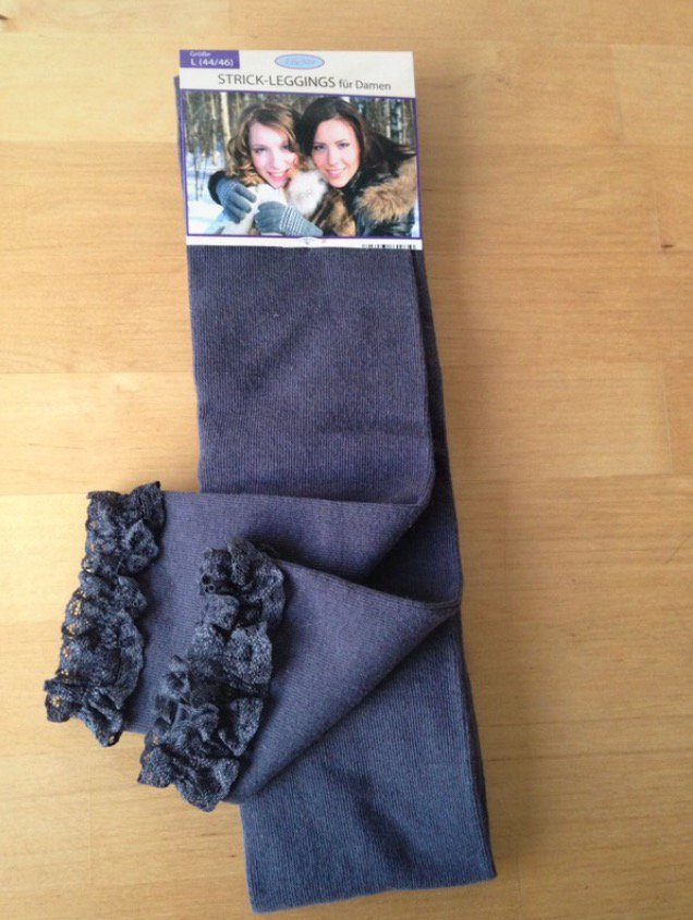 Schöne Leggings mit Rüschen in grau NEU