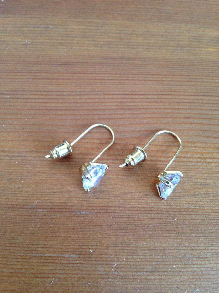 Ohrhänger echt vergoldet mit Glitzerstein NEU