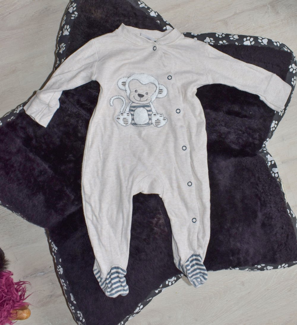 Strampler, Strampelanzug mit Affen, Gr. 80