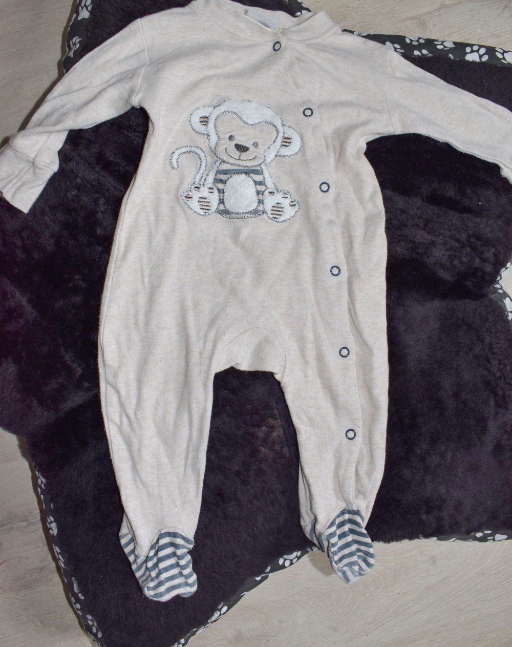 Strampler, Strampelanzug mit Affen, Gr. 80