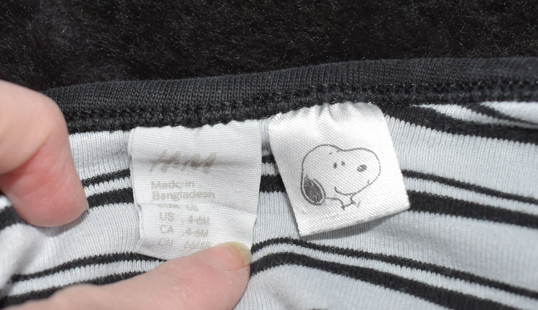 Body gestreift mit Snoopy, Größe 68, H&M