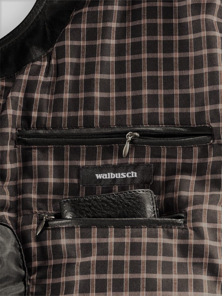 Schwarze Lederweste der Marke walbusch Gr. 54