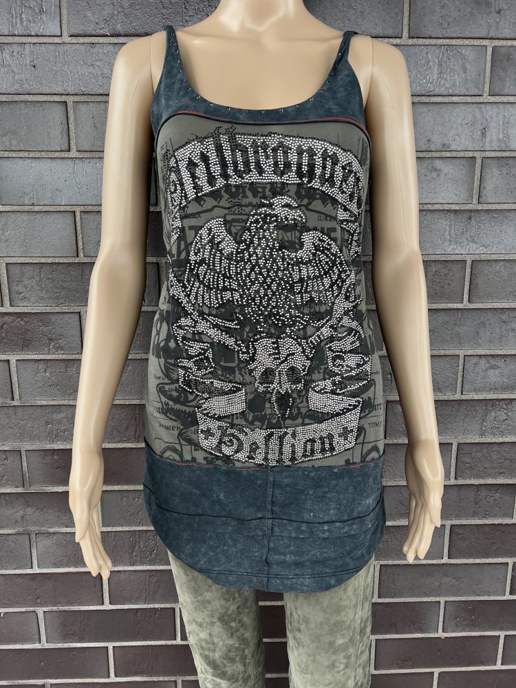 Salvage brand sleeveless top with rhinestones