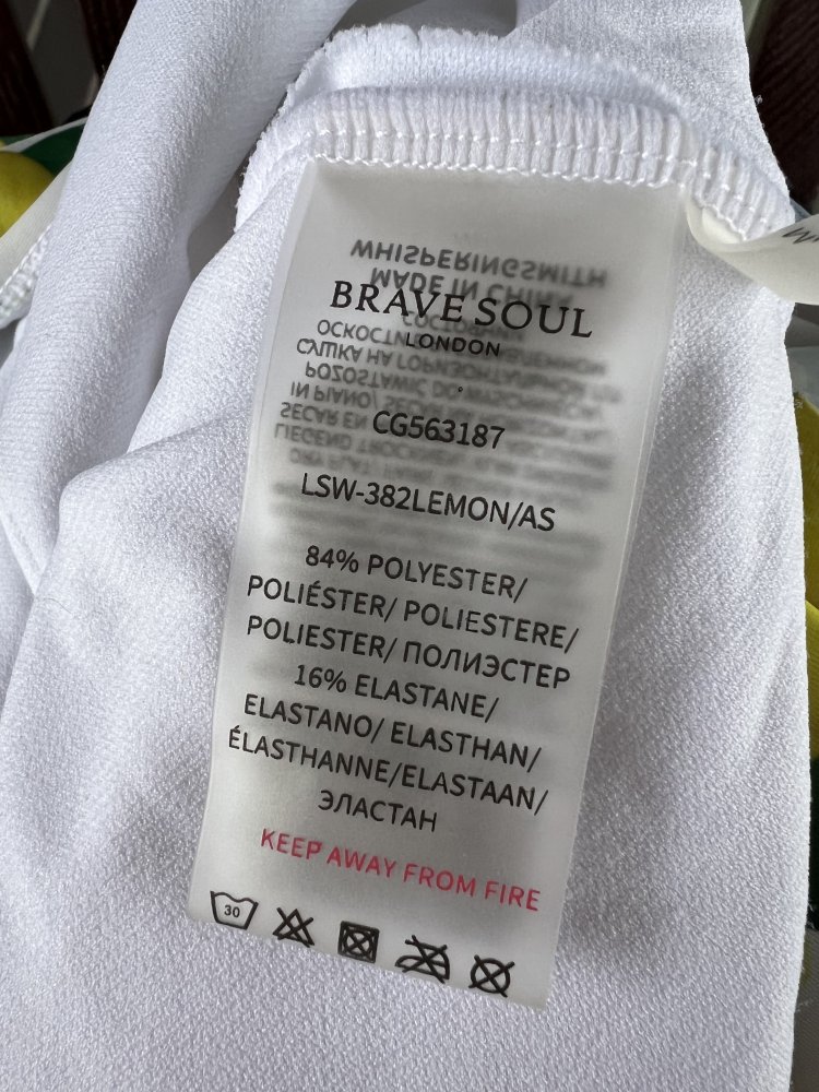 Brave Soul one shoulder swimsuit with printed citrus frill