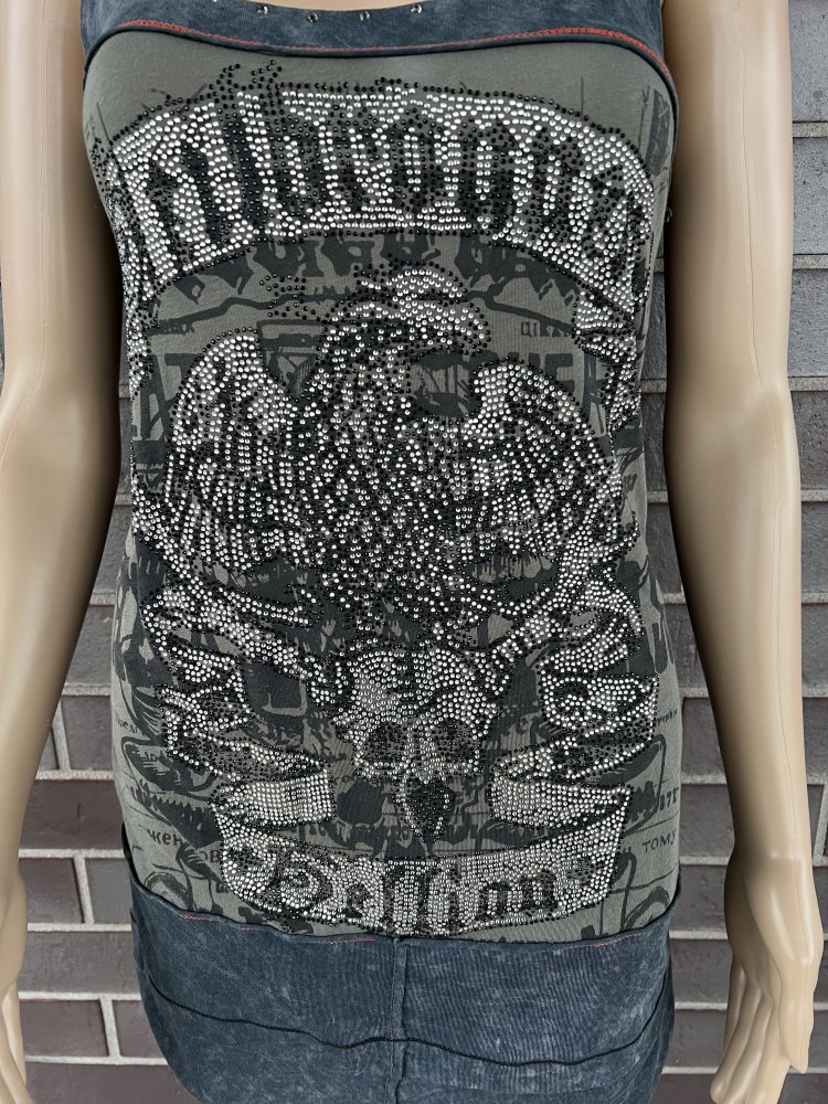 Salvage brand sleeveless top with rhinestones