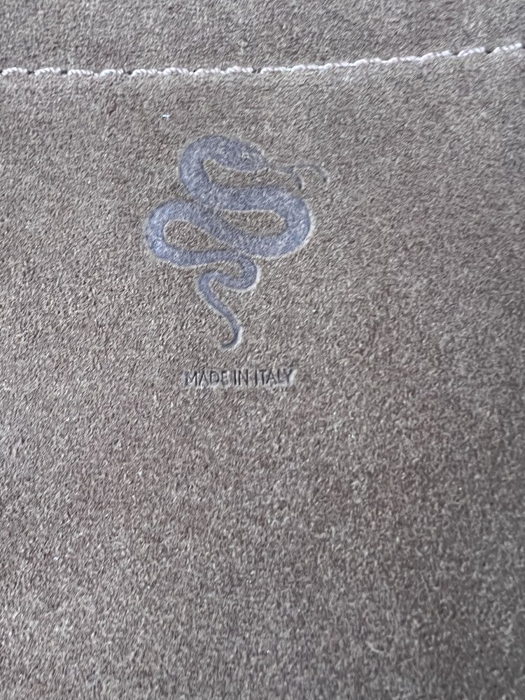 Braintropy brown and pink suede bag