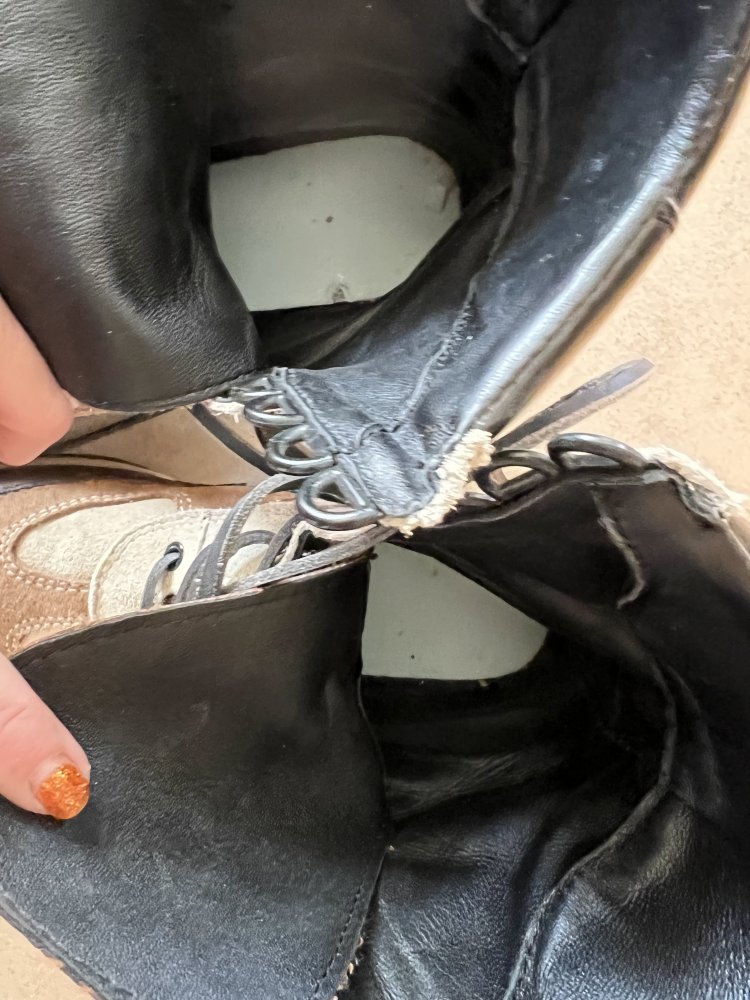 LV style leather boots