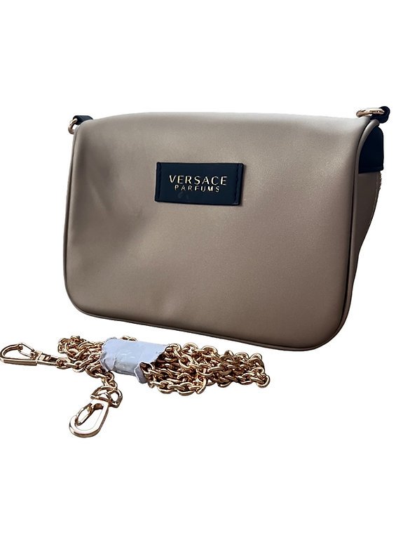 Versace Parfums Gold Womens Clutch Shoulder Crossbody Handbag
