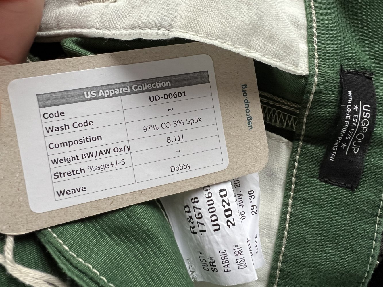 US GROUP green pants