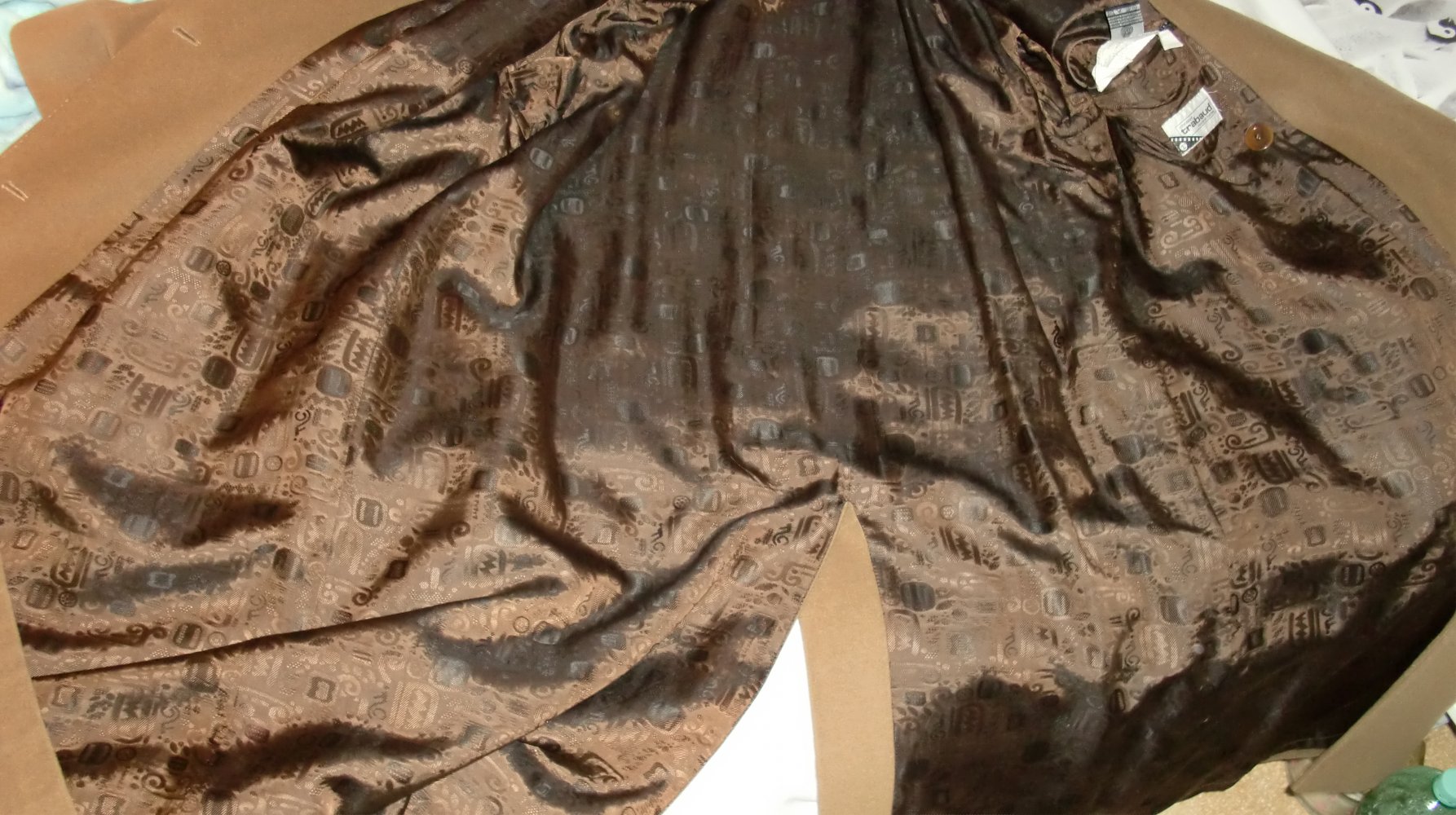 Herrenmantel 100% reine Schurwolle kamelhaarfarben Gr. 50