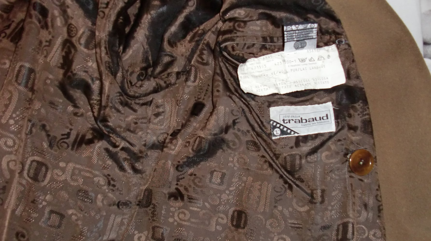 Herrenmantel 100% reine Schurwolle kamelhaarfarben Gr. 50