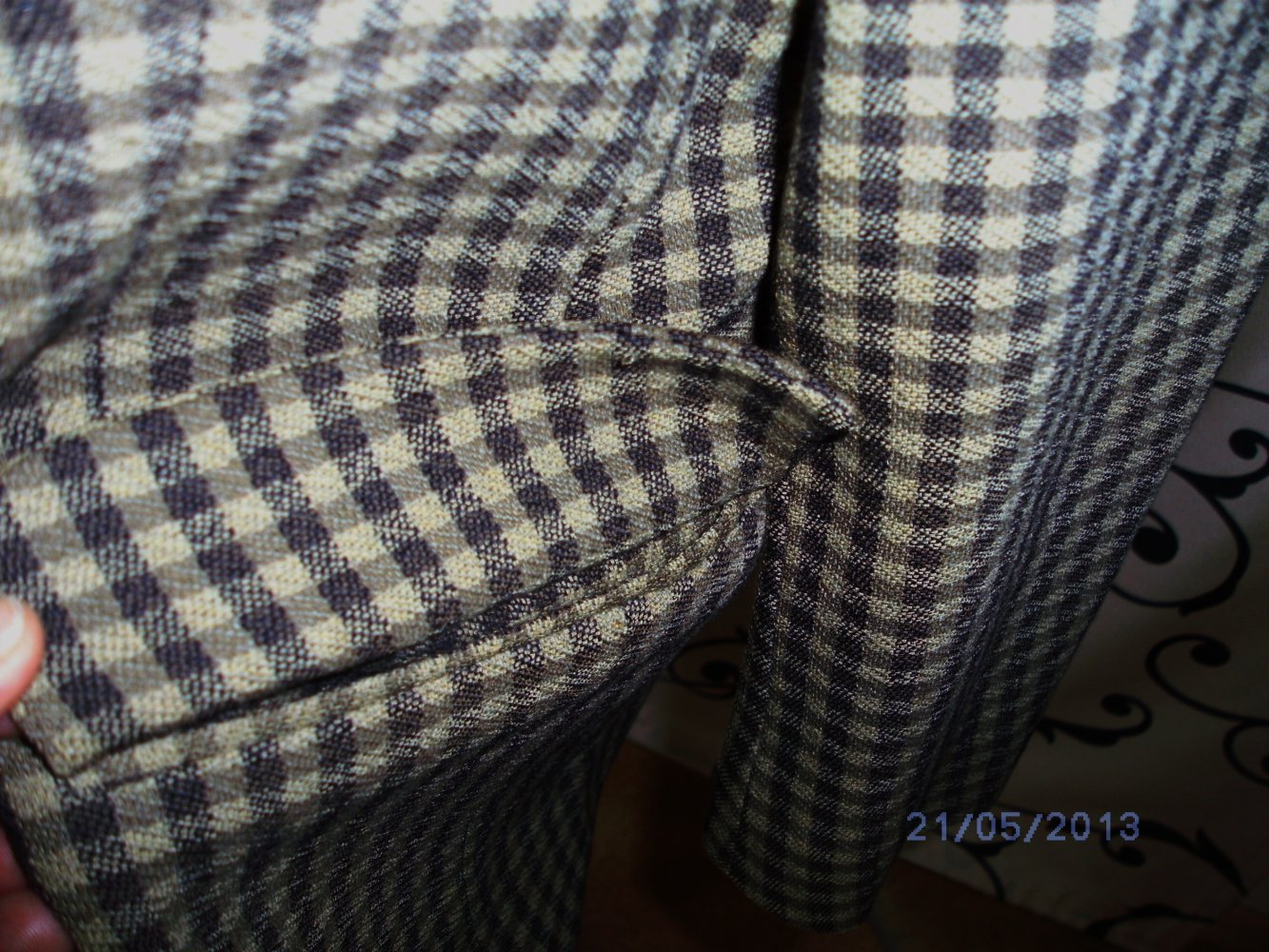 Ital.Mode HERRENSAKKO karriert beige-braun Gr.50 NEUWERTIG