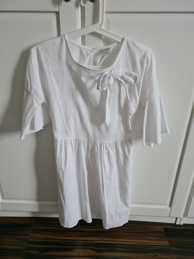 Weißes Baumwollkleid Made in Italy. Unikat