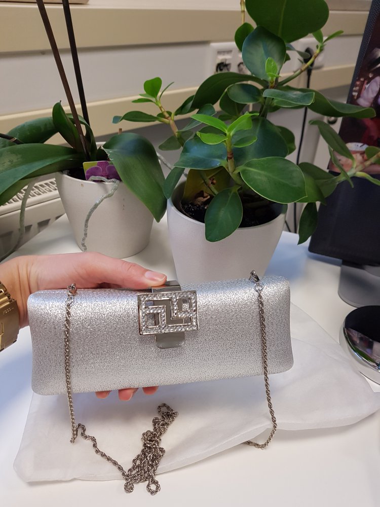 Wunderschöne silberne Clutch. Perfekt für Hochzeit