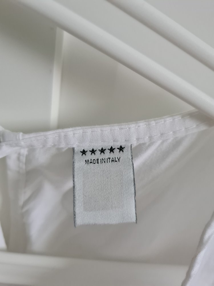 Weißes Baumwollkleid Made in Italy. Unikat