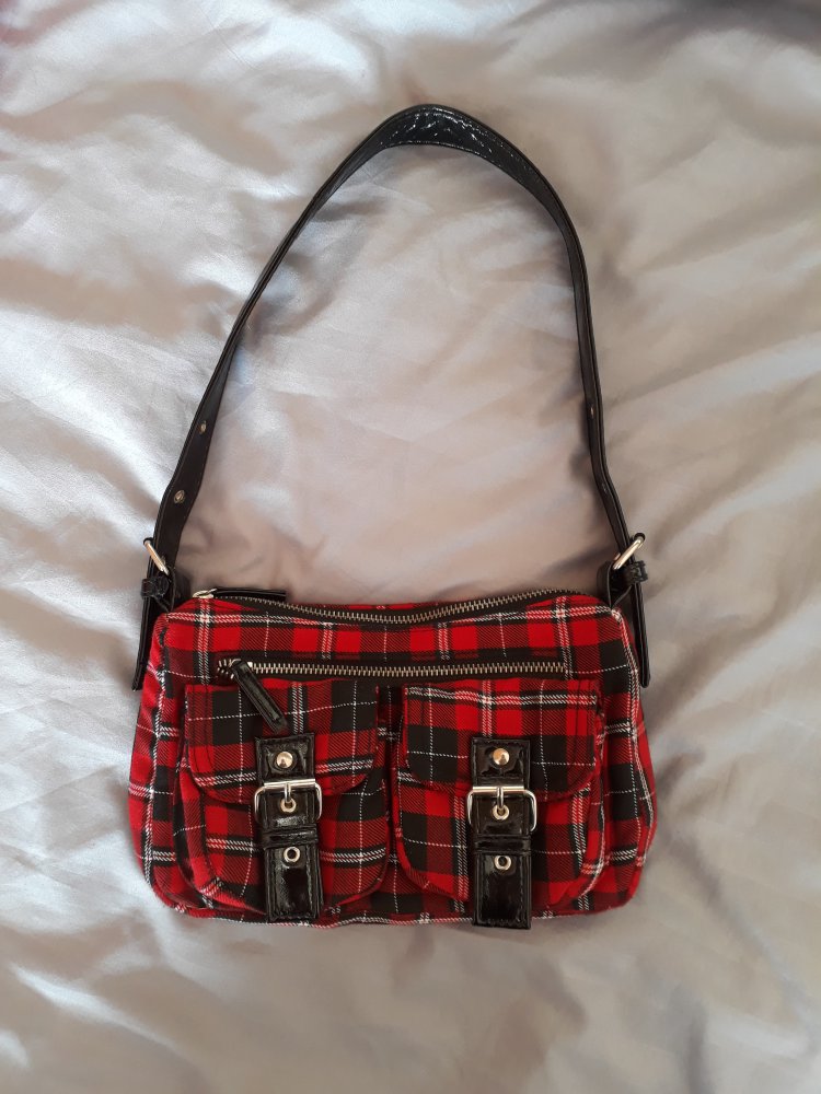 Handtasche mit Karomuster // Tartan-Muster