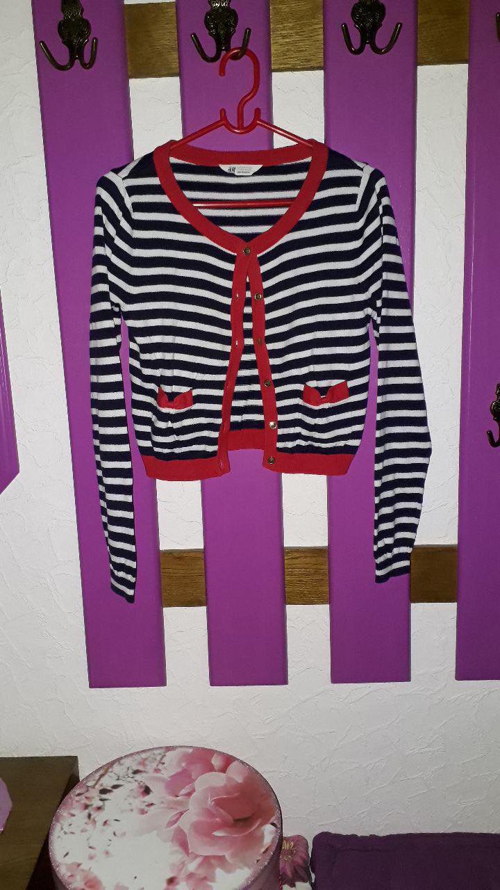 Maritim gestreifte Cardigan mit Taschen