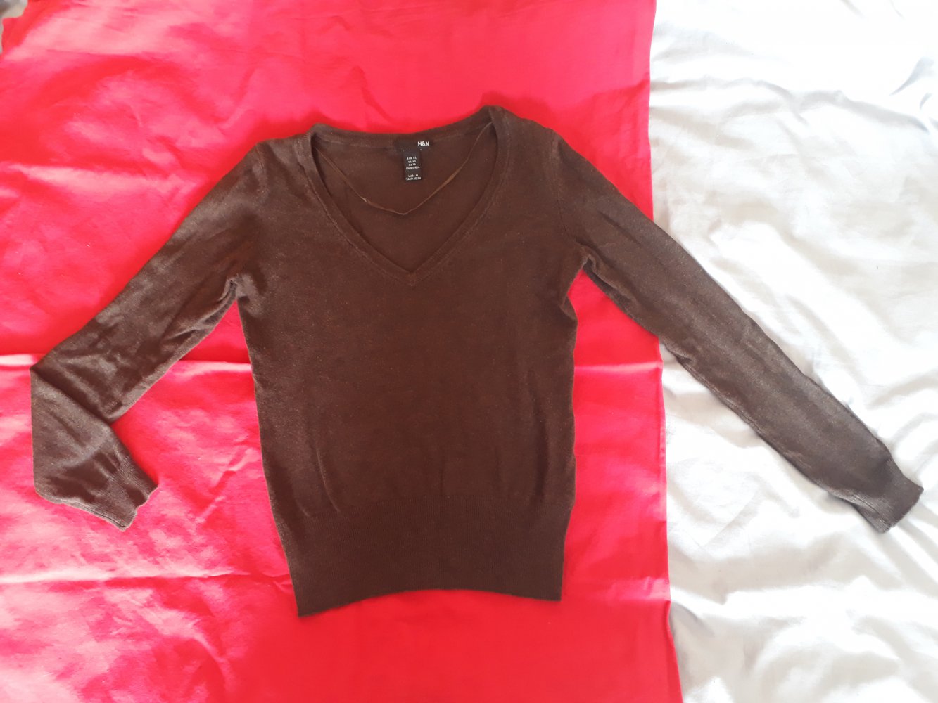 Leichter Pullover in braun meliert