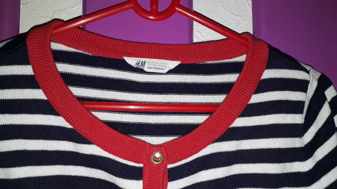 Maritim gestreifte Cardigan mit Taschen