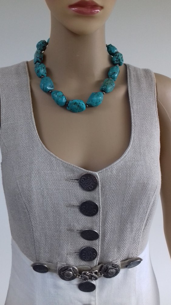 Leinenkleid mit Jacke für sommerlich festliche Anlässe, Gr. 36 Alba MOda Faschion & Quality