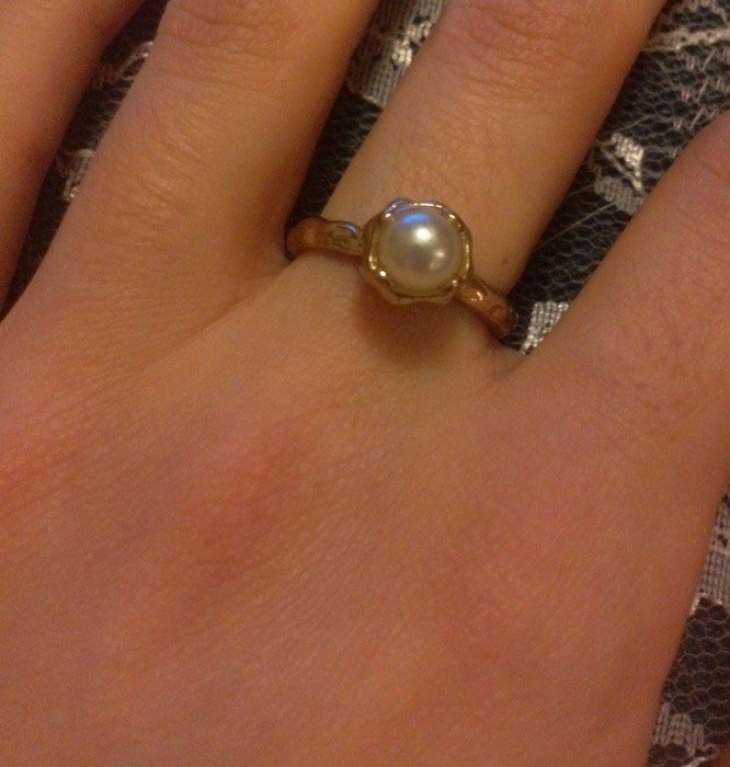 NEU 5St. RINGE SET 17 mm MIX PERLEN GOLD UNGETRAGEN