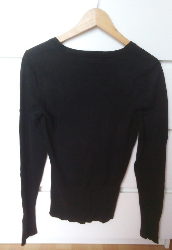 CARDIGAN STRICKJACKE ÜBERZOGENE KNÖPFE JÄCKCHEN TALLIERT H&M S/36 CASUAL