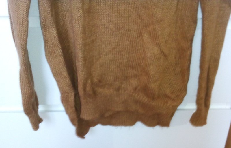 NEU PULLOVER STRICK LONGSLEEVE LANGÄRMLIG SCHLITZE 34/XS OBERTEIL CAMEL KUPFER
