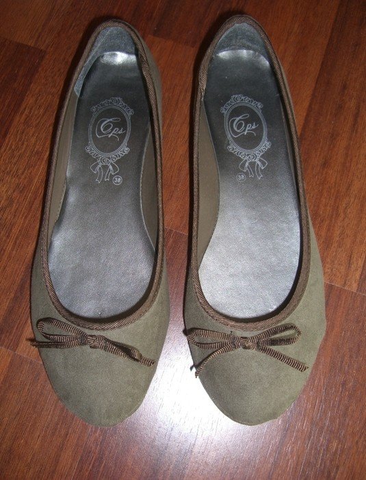 WILDLEDER BALLERINAS SLIPON HALBSCHUHE CASUAL GR.38 TAUPE BRAUN 