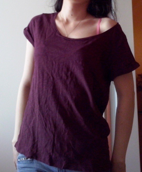 NEU OVERSIZE SHIRT OBERTEIL UMGESCHLAGENE ÄRMEL 34/XS UNGETRAGEN KURZÄRMLIG BASIC