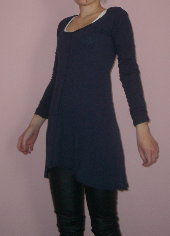 NEU KLEIDCHEN HIGHLOW LONGTOP LONGSLEEVE LANGÄRMLIG OBERTEIL JERSEY 34/XS UNGETRAGEN