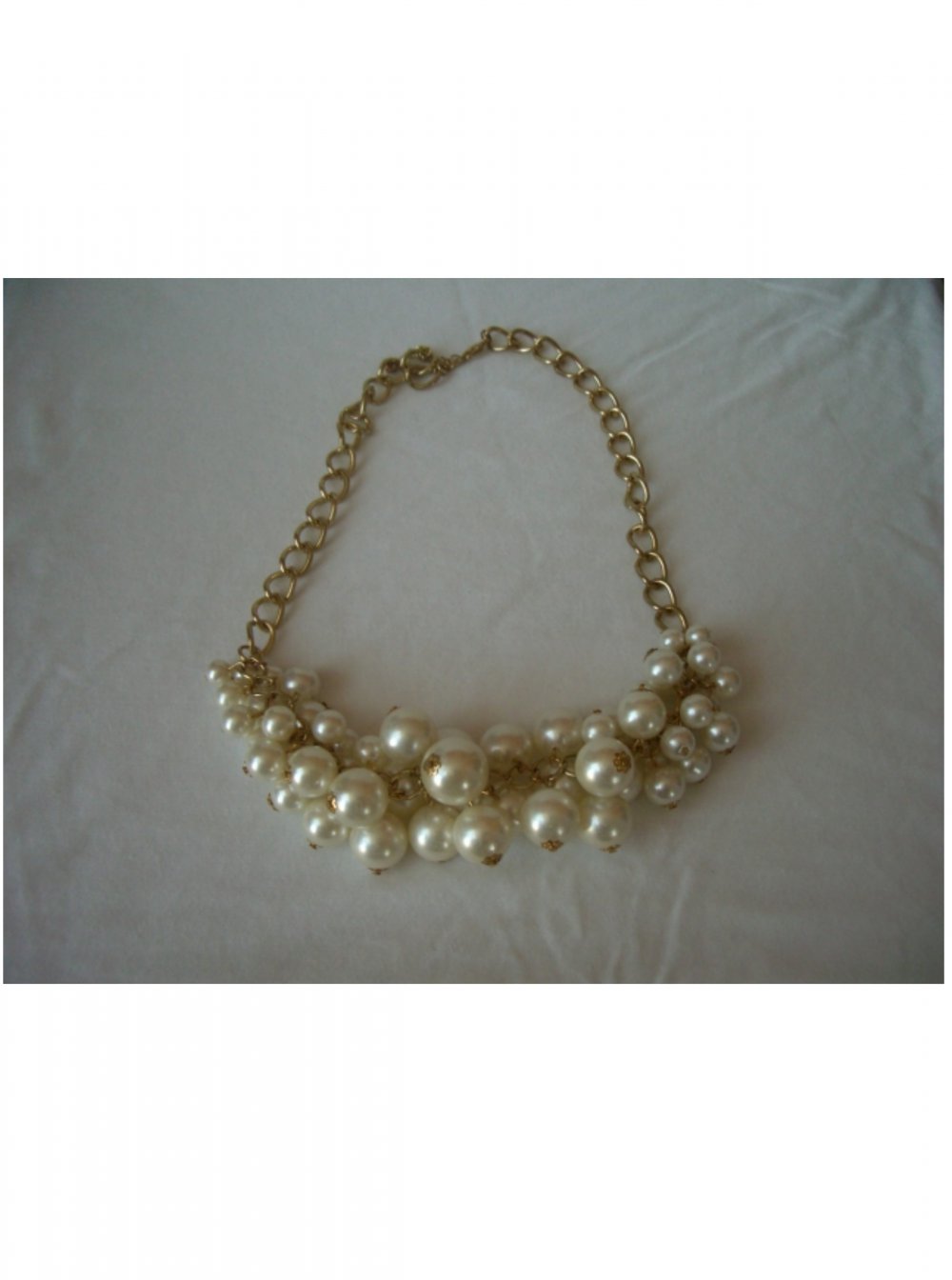 NEU STATEMENT PERLENKETTE GROß ELEGANT CHIC UNGETRAGEN