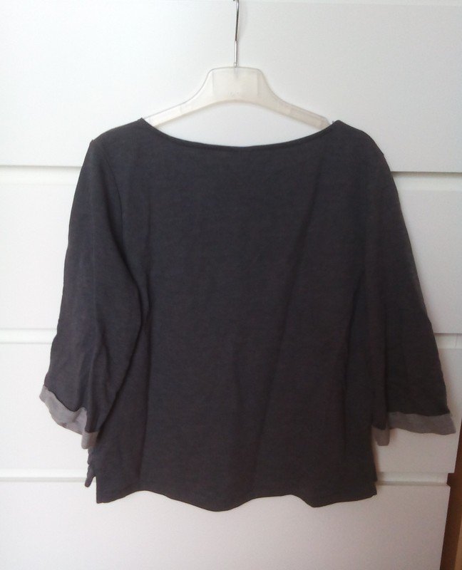 NEU SWEATER CROPPED BESTICKT PULLOVER OBERTEIL WEITE ÄRMEL 34/XS LÄSSIG CASUAL OVERSIZE