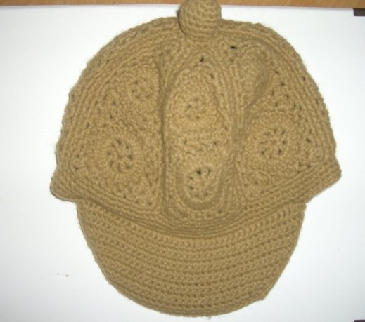 Mütze Schirmmütze Strick Häkel Cap beige camel basic unisex