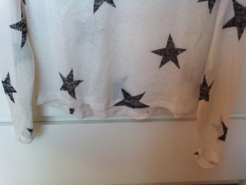 NEU POLLUVER FEINSTRICK CROPPED LANGÄRMLIG LONGSLEEVE LOCKER LOWHIGH STERNE UNGETRAGEN 