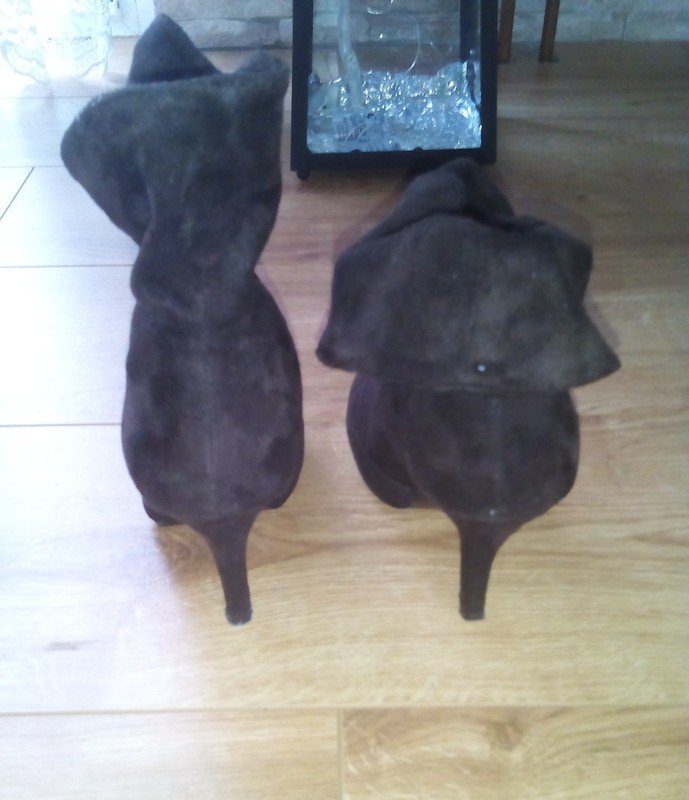 Wildleder Stiefeletten Velours Ankleboots Stiefel dunkelbraun hohe schuhe 38