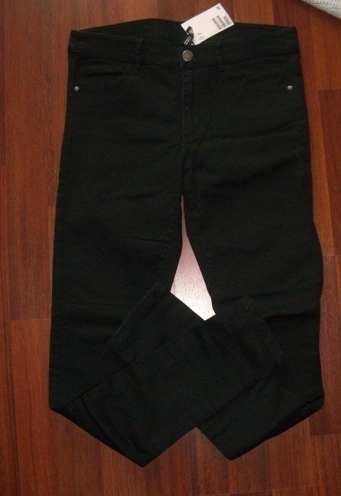 NEU HIGHWAISTE RÖHRENJEANS SKINNY JERSEY SLIMFIT STOFFHOSE 34/XS UNGETRAGEN