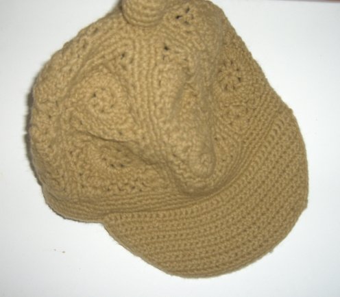 Mütze Schirmmütze Strick Häkel Cap beige camel basic unisex