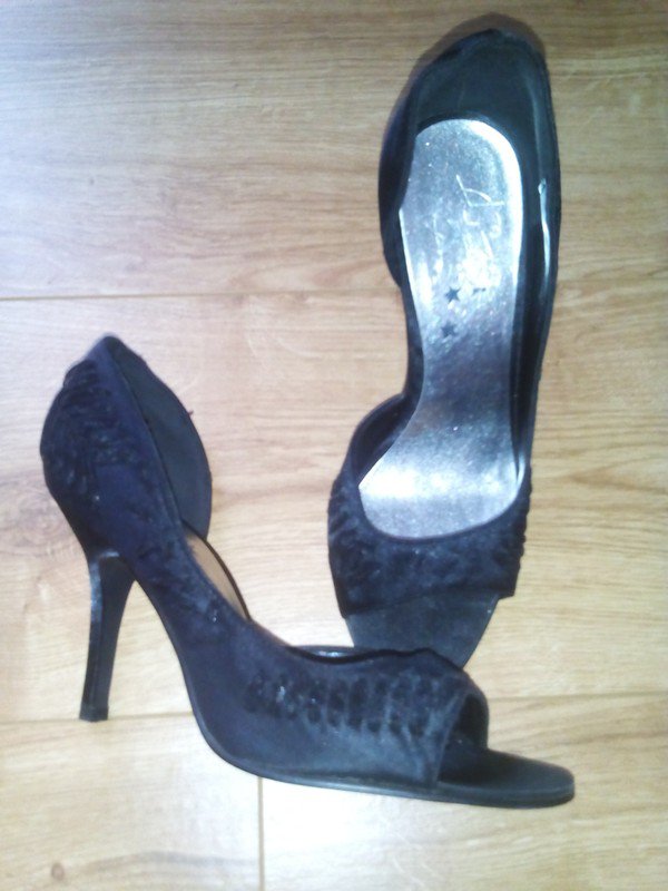 HIGH HEELS SATIN SANDALEN PEEPTOES STILETTO 38 ELEGANT HOCH NEUWERTIG