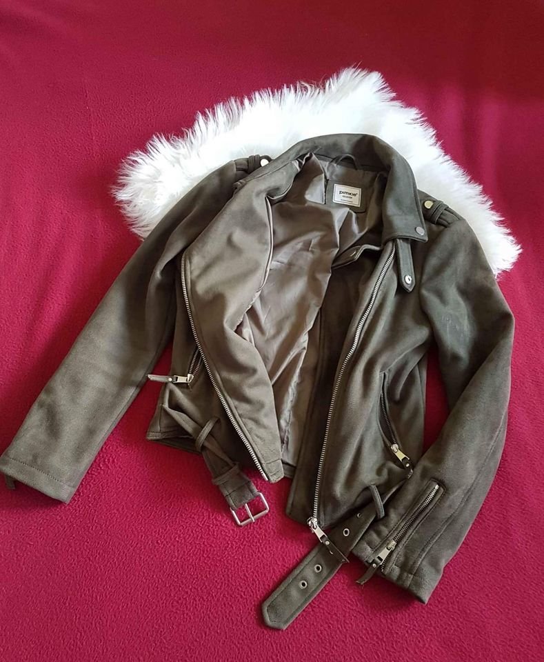 Schöne Wildlederjacke Bikerstil gr 36/s