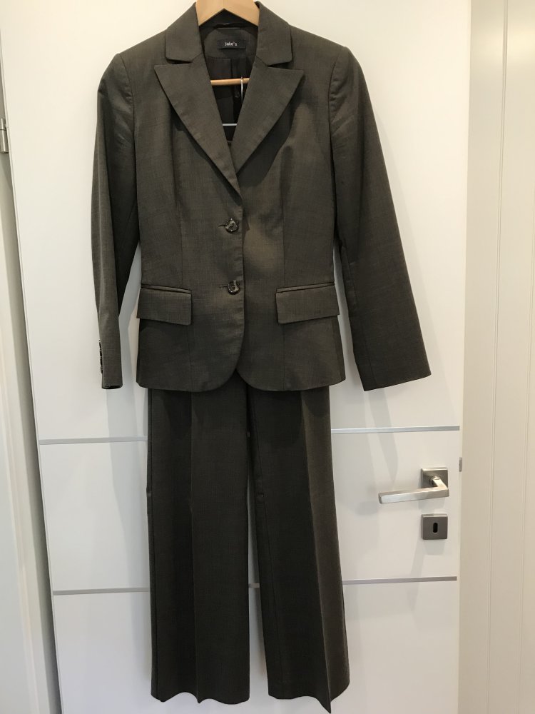 JAKES Damen Hosenanzug braun-grau Gr. 34