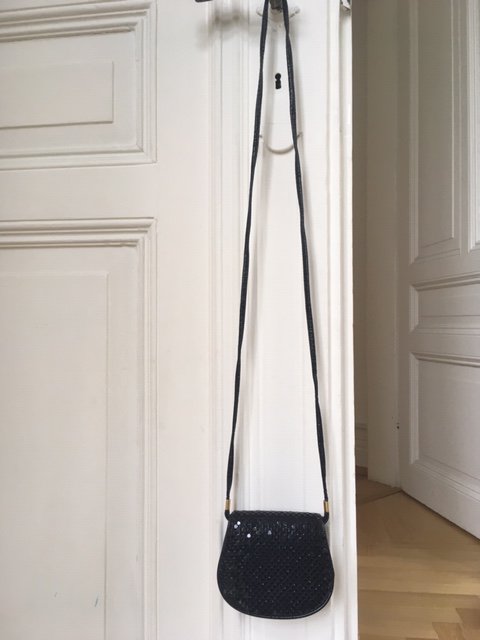 Festliche Handtasche mit Pailletten, klein, schwarz