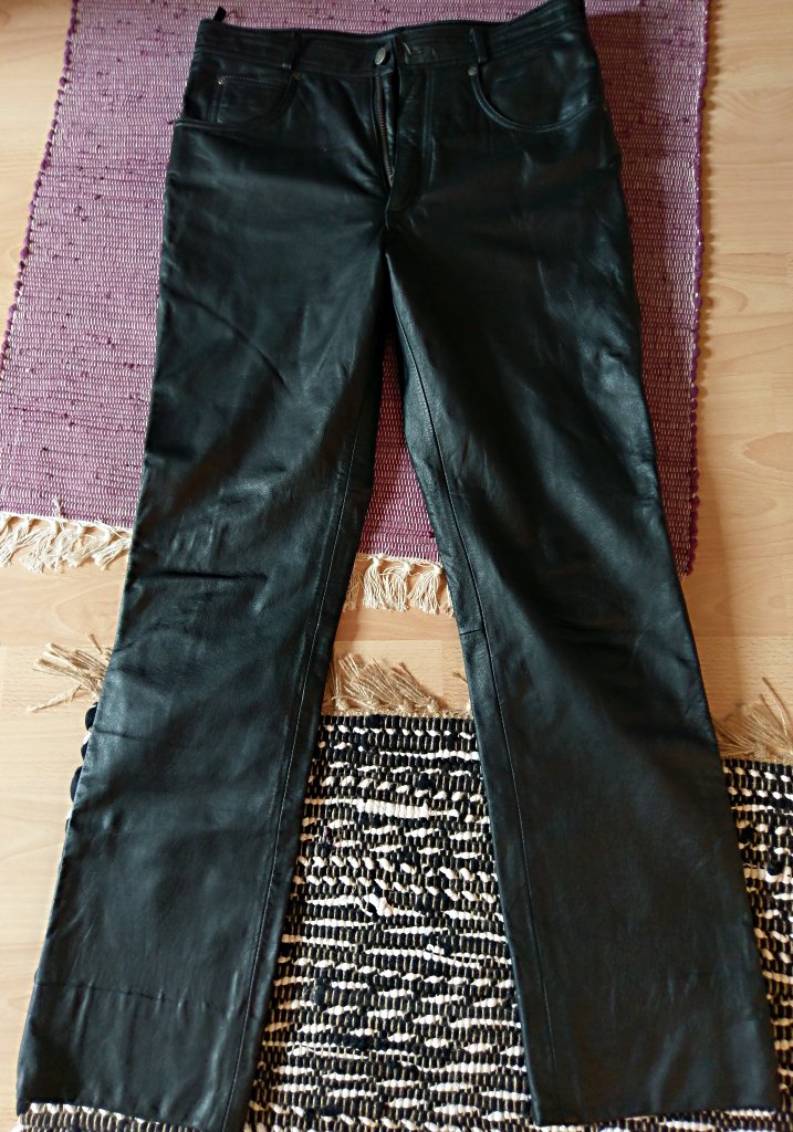 Bikerhose Lederhose W33 Lederjeans Raberg schwarz matt
