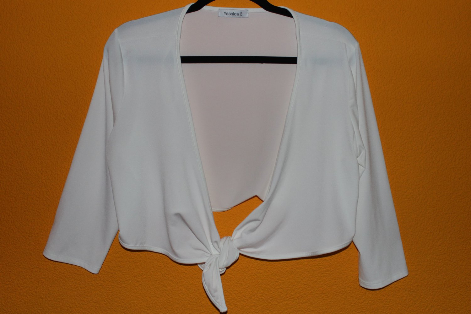 Bolero weiß, zum Binden, 3/4 Armlänge